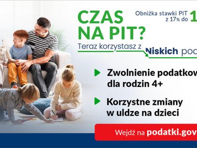 Zdjęcie przedstawia akcję informacyjną CZAS NA PIT